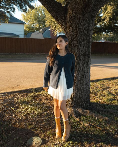 @threads saw it first 🫶🏼 outfit link in my LTK cardigan — @amazonfashion @merokeetyofficial white ruffled dress — @halara_official mid calf boots — @stevemadden #pinterestinspired #outfitideas #everydayoutfit #pinterestoutfits #outfitinspo #fashionstyle #pinterestfashion #pinterestgirl White Ruffled Dress, Ruffled Dress, Pinterest Outfits, Pinterest Fashion, Pinterest Girls, Calf Boots, Mid Calf Boots, Everyday Outfits, Mid Calf