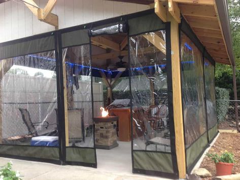 Clear Vinyl Plastic Enclosures - Mosquito Curtains Porch Plastic Enclosure, Diy Outdoor Enclosure, Clear Plastic Patio Enclosure, Diy Closed In Porch, How To Inclose Patio, Plastic Porch Enclosure, Diy Screen Enclosure, Diy Enclosed Patio, Patio Enclosure Ideas On A Budget