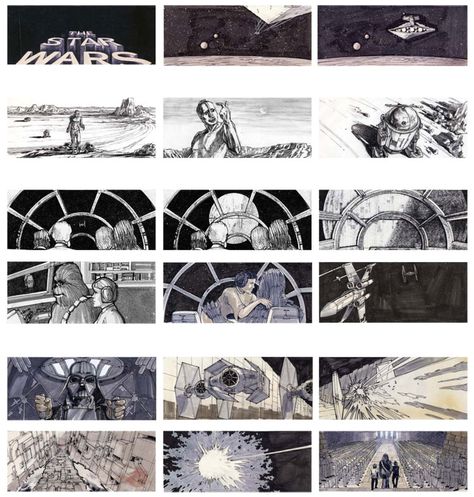 star-wars-storyboard Storyboard Film, George Lucas Star Wars, Storyboard Examples, Storyboard Drawing, Storyboard Ideas, Storyboard Template, Storyboard Illustration, Apocalypse Now, Animation Storyboard