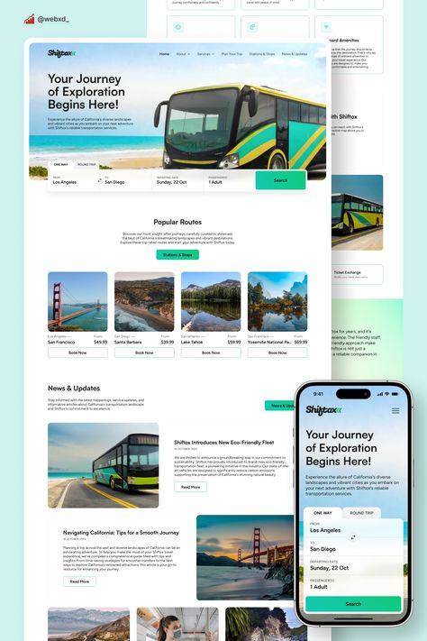 Revolutionizing Public Transportation: Check out our New Responsive Website Design by WebXd! Bus Website Design, Buy Tickets Web Design, Mobile Responsive Website Design, Website Design Ideas Layout, Rental Website Design, Transportation Website, Terminal Bus, Travel Website Design, Unique Website Design