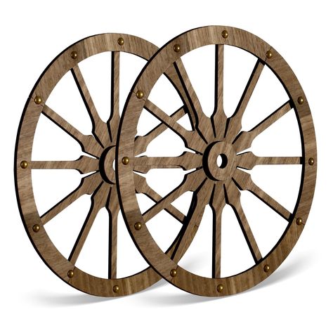 PRICES MAY VARY. You will receive: The package includes 2 pieces rustic 3D wooden wagon wheel decoration, bringing a retro artistic charm and a cheerful atmosphere to your home environment, which reflects your elegant life taste. Unique design: Based on the wagon wheel shape, the Cartwheel wall decors are designed with multil-ayer structure and typical wheel rivets, brightening people's eyes and bringing freedom feeling of cowboys in the western countryside. Excellent material and craft: This wa Wooden Wagon Wheels, 3d Structure, Elegant Life, Wooden Wagon, Driveway Entrance, Wheel Decor, Wooden Decoration, Farmhouse Decoration, Utility Hooks