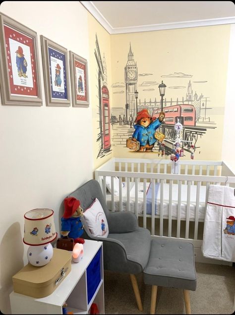 Paddington Bedroom Ideas, Paddington Bear Bedroom Ideas, Paddington Bear Bedroom, Paddington Bear Room Decor, Paddington House Interior, London Theme Nursery, Paddington Nursery Theme, Paddington Bear Nursery Ideas, Paddington Bear Nursery