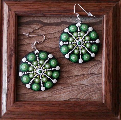 Mdf Earrings, Mandala Jewelry, Hand Painted Earrings, Mandala Artwork, Mandala Rocks, Painted Earrings, Hand Painted Jewelry, Dot Jewelry, Mandala Dots