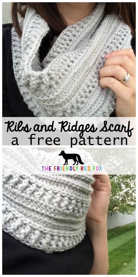 The Ribs and Ridges Scarf Free Crochet Pattern Free Graph Crochet Patterns, Katniss Cowl, Crochet Scarfs, Crochet Scarf Pattern Free, Crochet Geek, Crochet Gratis, Crochet Infinity Scarf, Crochet Winter, Crochet Wrap