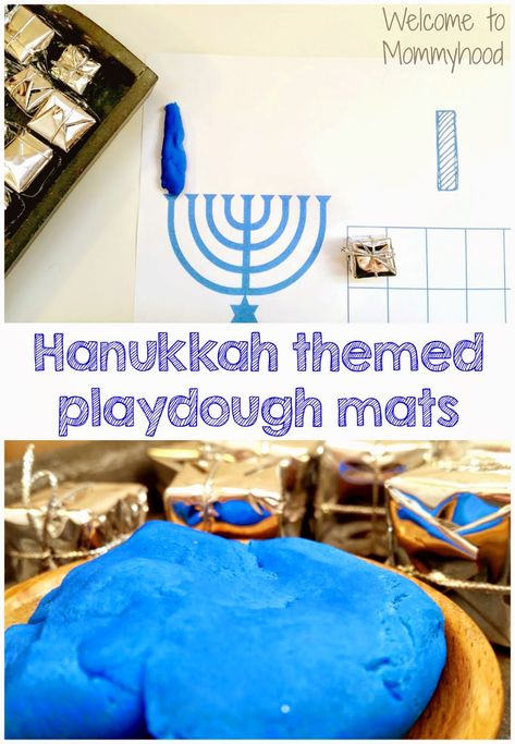 Hanukkah Activities: Free Playdough Mat Printable {Welcome to Mommyhood} #montessori #preschoolactivities, #hanukkah Hanukkah Activities Preschool, Hanukkah Crafts For Kids, Chanukah Crafts, Hanukkah Preschool, Hanukkah Activities, Hannukah Crafts, Hanukkah Ideas, Kwanzaa Crafts, Hanukkah Activites