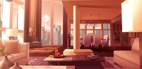 Anime Living Room, La Apartment, Mansion Living, Bedroom Illustration, Google Sketchup, Anime House, Anime Places, Episode Backgrounds, Office Background