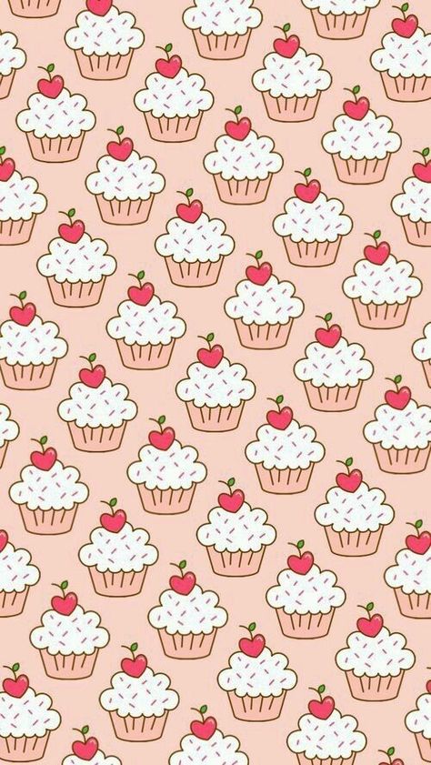 Cake #food #dessert #lifestyle Cupcakes Wallpaper, Food Wallpaper, Cute Patterns Wallpaper, Kawaii Wallpaper, Cute Backgrounds, Cute Pattern, Iphone Background, Cool Wallpaper, Cartoon Wallpaper