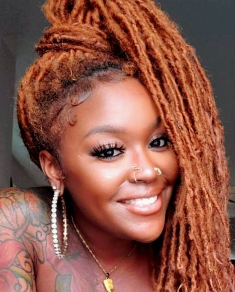 Copper Locs Black Women, Copper Locs, Natural Twist Styles, Hair Falling, Dreadlock Styles, Twist Styles, Goddess Locs, Beautiful Braids, Alternative Hair