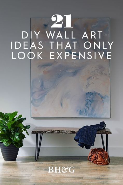 DIY Abstract Art  Custom artwork doesn't have to bust your decorating budget—get creative and try DIY wall art to make your home truly reflect your style. Diy Large Wall Art, Diy Wall Art Ideas, Wall Art Projects, Diy Backsplash, Diy Wall Art Decor, Abstract Art Diy, Diy Canvas Wall Art, Wall Decor Design, 15 Diy