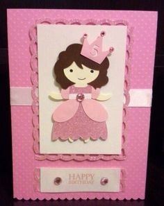 Texas Birthday, Princess Cards, Unicorn Cards, Princess Card, Happy Birthday Cards Handmade, Ballerina Silhouette, Cricut Birthday, Create A Critter, Princess Diy