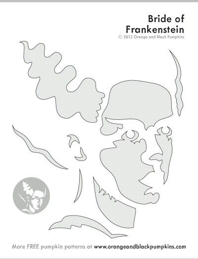 Bride of frank Bride Of Frankenstein Stencil, Bride Of Frankenstein Pumpkin Carving, Horror Movie Pumpkin Stencil, Pumpkin Carving Ideas Cute Disney, Zombie Pumpkin Carving Templates, Beetlejuice Pumpkin Stencil, Beetlejuice Pumpkin Carving Stencils, Beetlejuice Stencil, Bride Of Frankenstein Pumpkin