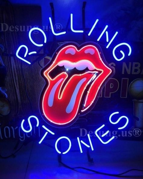 Rolling Stones Music, Rolling Stones Poster, Rolling Stones Logo, Bar Lamp, Picture Collage Wall, Light Sign, Neon Light Signs, Beer Bar, Photo Wall Collage