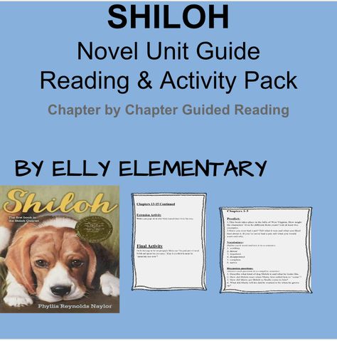 A teaching guide for the novel Shiloh typically includes a variety of resources and activities that help students understand and analyze the novel's themes, characters, and literary elements.The guide starts with a brief summary of the novel&#03... Guided Reading Activities, Discussion Prompts, Pre Reading Activities, Reading Lesson Plans, Literary Elements, Novel Study, Reading Lessons, Unit Study, Novel Studies