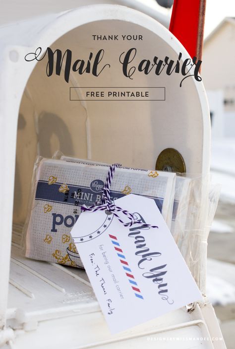 Thank Your Mail Carrier – Free Printable – Designs By Miss Mandee Mail Carrier Gift Ideas, Thank You Mail, Community Heroes, Mailman Gifts, Mail Carrier Gift, Gifts For Boyfriend Parents, Mail Carrier, Cheap Christmas Gifts, It's Never Too Late