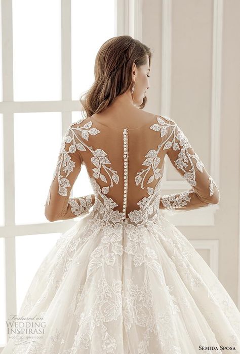 Wedding Gown Button Back, Button Up Lace Back Wedding Dress, Long Sleeve Lace Wedding Dress Button Back, Lace Sleeve Wedding Dress Ballgown, A-line Wedding Dress Lace, Fall 2024 Wedding Dress, Wedding Dress Button Back, Button Back Wedding Dress, Lace And Satin Wedding Dress