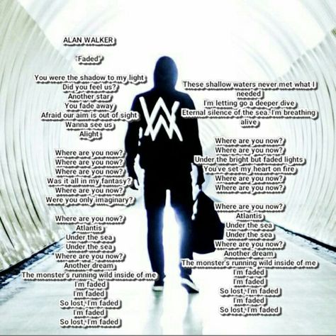 alan walker faded lyric Alan Walker Lyrics, Faded Lyrics, Alan Walker Faded, Walker Wallpaper, Brother Sister Quotes, Alan Walker, Sister Quotes, Dj Music, Dubstep