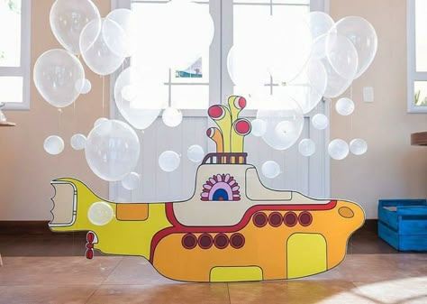 The Beatles Themed Birthday Party, Yellow Submarine Birthday Party, Yellow Submarine Party, Beatles Themed Birthday Party, Yellow Submarine Cake, Beatles Baby Shower, Beatles Wedding, Beatles Themed Party, Beatles Birthday Party