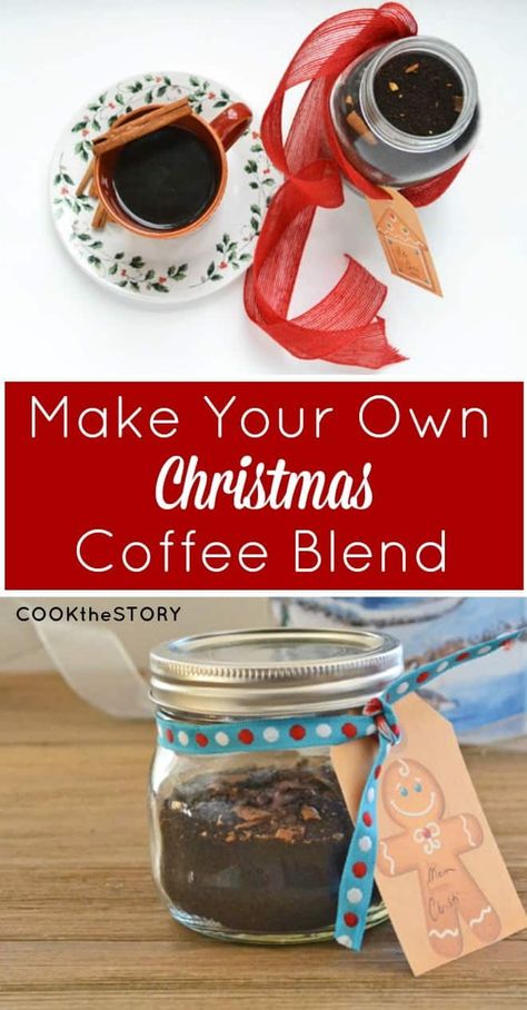 Christmas Coffee Blend Coffee Diy Recipes, Blended Coffee Recipes, Flavored Coffee Recipes, Blended Coffee Drinks, Diy Mixes, Cafe Culture, Homemade Food Gifts, Christmas Spices, Coffee Mix