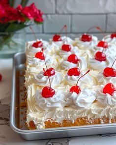 Pina Colada Poke Cake, Root Beer Float Cake, Pina Colada Cake, Grilled Cheese Recipes, Root Beer Float, White Cake Mixes, Delish Recipes, Poke Cake, Cake Servings