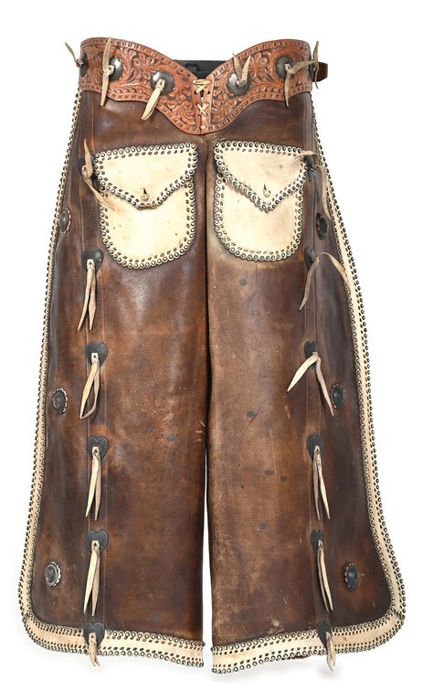 Lot Detail - BUCK JONES' KEYSTON BROS. BATWING CHAPS Batwing Chaps, Bat Wings, Cowboy, Leather