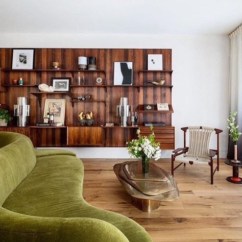 beautiful wood wall Julie De Libran, New Yorker Loft, New York Loft, Paris Home, Design Salon, Bespoke Interiors, Sonia Rykiel, Upholstered Furniture, Architectural Digest