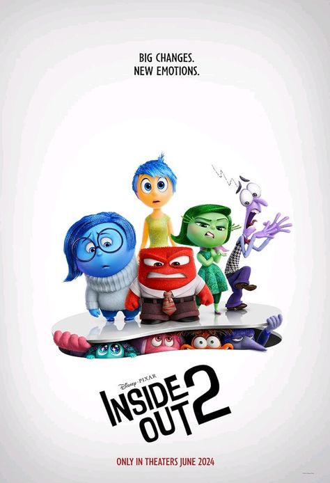 INSIDE OUT 2 (2024) Inside Out New Emotions, Inside Out 2 Poster, Inside Out 2 Movie, Pixar Sketches, Inside Out Poster, Woody E Buzz, 2024 Movies, Animation Poster, 2024 List