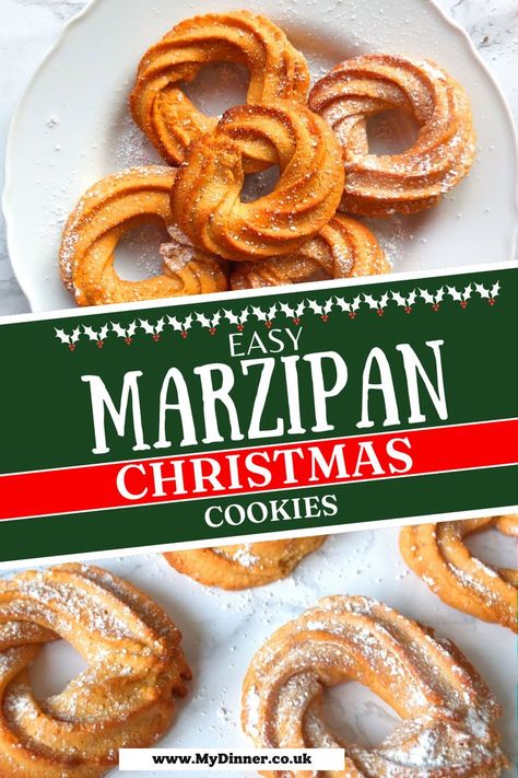 Easy Marzipan Christmas Cookies Marzipan Cookies Recipe, German Marzipan, Marzipan Christmas, Marzipan Cookies, German Christmas Food, Marzipan Recipe, German Christmas Cookies, Xmas Baking, German Cookies