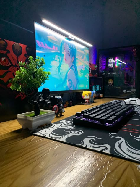 #computador #gamer #pc #games Battlestation Ideas, Setup Laptop, Custom Computers, Cozy Gaming, Gamer Setup, Setup Gamer, Pc Setups, Gaming Setups, Gaming Room Setup