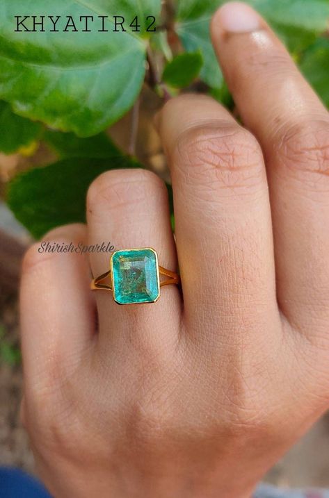 Square Emerald Ring Design, Natural Emerald Engagement Ring, Square Emerald Ring, Emerald Cut Engagement Rings Vintage, Emerald Cut Emerald Ring, Emerald Ring Design, Holy Cannoli, Closet Addition, Colombian Emerald Ring