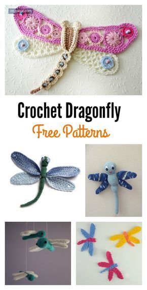 Free Crochet Dragonfly Patterns Dragonfly Patterns, Crochet Dragonfly Pattern, Crochet Dragonfly, Crochet Butterflies, Crochet Butterfly Free Pattern, Crochet Puff Flower, Crochet Embellishments, Crochet Butterfly, Haken Baby