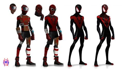 SPIDER-MAN: INTO THE SPIDER-VERSE Concept Art Shows Cool Alternate Designs For The Heroic Characters — GeekTyrant Spider Verse Character Sheet, Spiderman Across The Spider Verse Concept Art, Across The Spider Verse Concept Art, Atsv Concept Art, Into The Spiderverse Concept Art, Spidersona Design, Spiderverse Concept Art, Spider Verse Concept Art, Spider Verse Art