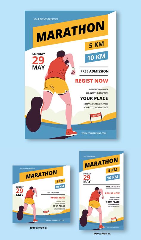 Sports Event Flyer, Marathon Posters, Sports Posters, Story Design, Sports Flyer, Event Flyer Templates, Fun Run, Event Flyer, Co Design