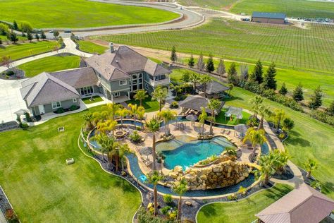 Wilton CA resort home for sale: lazy river, pool, zipline | The Sacramento Bee Swimming Pool With Lazy River, Home Lazy River Pool, Pool Zipline, Pools With Lazy River Backyards, Lazy River Pool Backyard, Pool With Lazy River, Dream Backyards, River Pool, Big Pool