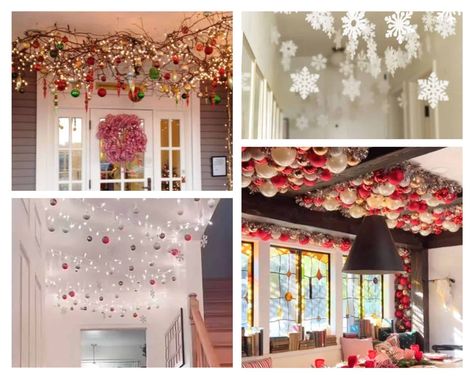 Get Creative: Christmas Ceiling Decorations ideas to Elevate Your Festivities Christmas Hanging Decorations Ceilings, Christmas Ceiling Decorations Ideas, Christmas Ceiling, Christmas Ceiling Decorations, Balloon Ceiling, Ceiling Decorations, Office Christmas Party, Diy Ceiling, Holiday Romance