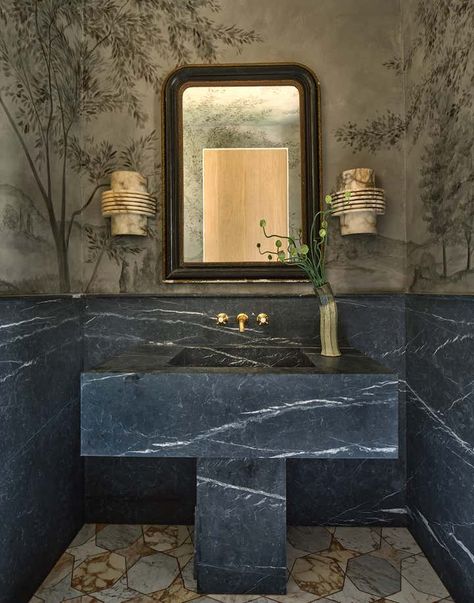 William Hefner, Marble Tub, Upholstered Banquette, Marble Fireplace Mantel, Jeremiah Brent, California Living, Still Life Photographers, Spanish House, Los Angeles Homes