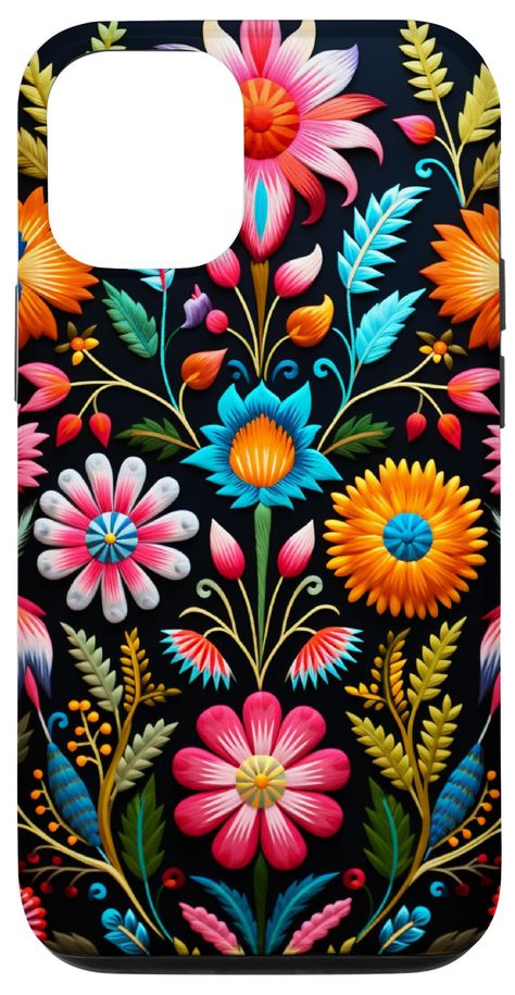 PRICES MAY VARY. Mexican Folk Art Floral Embroidery Pattern Heritage Otomi cute, flower, floral, aesthetic, girls, illustration, lovers, cute, flowers, botanical, floral, watercolor, pink, garden, wildflowers, elegant, colorful, aesthetic, boho Two-part protective case made from a premium scratch-resistant polycarbonate shell and shock absorbent TPU liner protects against drops Printed in the USA Easy installation Folk Art Flowers Floral Patterns, Mexican Design Pattern, Garden Wildflowers, Native Patterns, Latin Art, Cotton Gin, Folk Art Floral, Mexican Flowers, Poster Inspiration