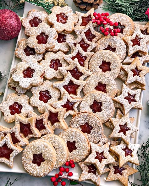 Vegan Linzer Cookies with Strawberry Jam — Naturally Zuzu Linzer Cookies Recipe, Non Dairy Butter, Keto Calculator, Linzer Cookies, Cut Out Cookies, Shaped Cookie, Strawberry Jam, Cookies Ingredients, Holiday Baking