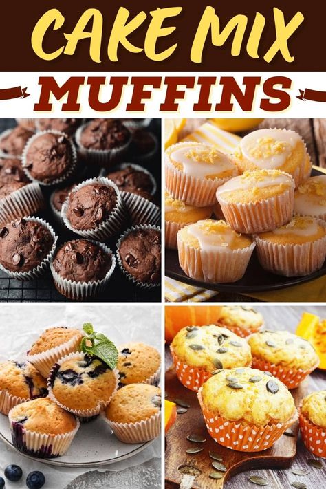 Muffins With Yellow Cake Mix Boxes, White Cake Mix Muffins, Muffins Cake Mix Recipes, Strawberry Muffins With Cake Mix Boxes, Cake Mix Strawberry Muffins, Muffins Using Cake Mix Duncan Hines, Box Muffin Mix Hacks, Muffins Using Cake Mix Boxes, Muffins Made With Cake Mix Duncan Hines