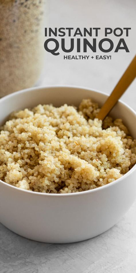 Use your Instant Pot to cook perfect, fluffy, flavorful quinoa every time with this step-by-step recipe. Quinoa is a healthy addition to any salad, bowl, soup, or main dish. Vegan, gluten-free, and healthy! | realandvibrant.com #realandvibrant #instantpot #quinoa #instantpotquinoa Pressure Cooker Quinoa, Instant Pot Quinoa Recipes, Quinoa In Rice Cooker, Quinoa Health Benefits, What Is Quinoa, Fluffy Quinoa, Instant Pot Quinoa, Easy Quinoa, Quinoa Recipe