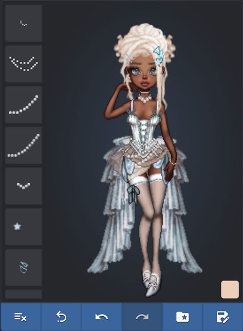 by user: @ekubub Rococo Everskies, Everskies Hair, Sky Doll, Dress Makeover, Everskies Fits, Everskies Outfits, Knit Toys, Fashion Drawing Sketches, Bratz Inspired Outfits