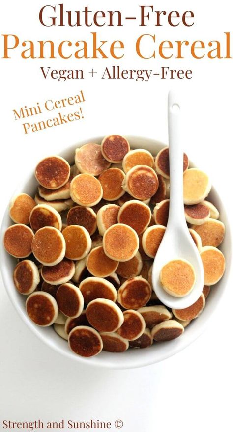 Tiny Pancakes, Pancakes Cereal, Cereal Pancakes, Mini Cereal, Pancake Cereal, Family Friendly Breakfast, Fun Breakfast, Milk Syrup, Batter Recipe