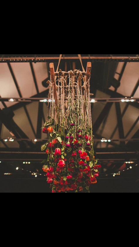 hanging upside down roses Upside Down Roses, Nye Decorations, Patio Wall Decor, Wedding Design Inspiration, Hanging Upside Down, Drying Roses, Red Rose Wedding, Desi Wedding Decor, Jewel Tone Wedding