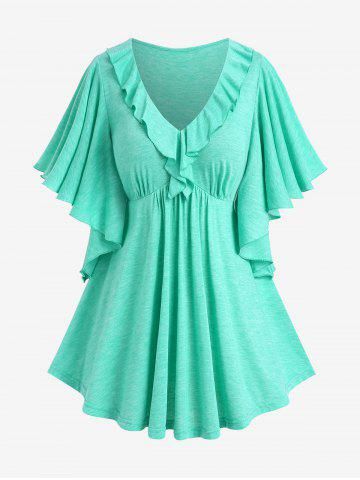 Flounce Pattern, Rosegal Plus Size, 2023 Summer Fashion, Fashion Site, Shoulder Tops, Butterfly Sleeves, Dresses Shoes, Trendy Tops, Blouse Styles