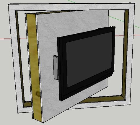 So I am making this happen from garage to sun room in the new house. Spinning Tv Wall, Tv Separation Wall, Rotating Tv Wall, Rotating Tv, Television Wall, Swivel Tv Stand, Swivel Tv, Lcd Television, Suport Tv