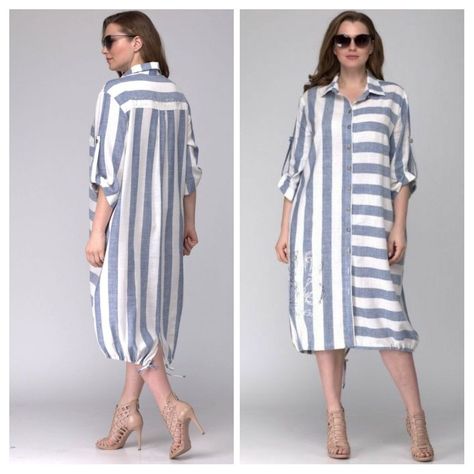 Stripes orientation Lace Evening Dress Long, Fall Fashion Coats, Modest Dresses Casual, Designer Dresses Casual, Muslimah Fashion Outfits, Stylish Party Dresses, Party Wear Indian Dresses, Striped Shirt Dress, Lace Evening Dresses