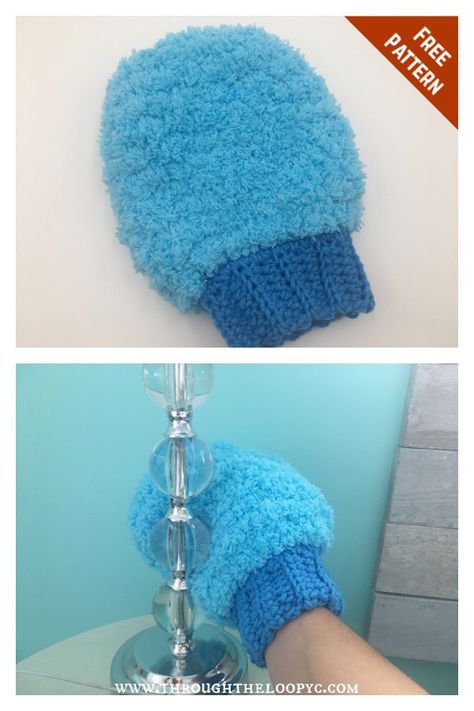 Dust It Off Dust Mitt Free Crochet Pattern Crochet Bath Mitt Pattern Free, Crochet Drink Mitten Pattern Free, Crochet Exfoliating Mitt, Purse Design Ideas, Convertable Mittens Pattern Crochet, Worsted Weight Crochet Mittens, Gloves Diy, Purse Design, Crochet Patterns Ideas