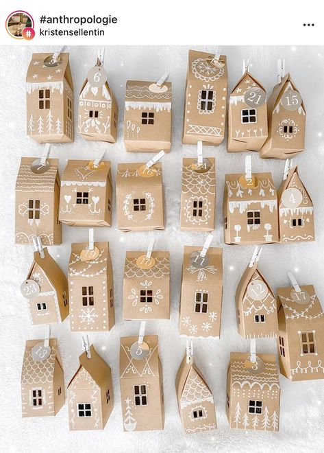 House Advent Calendar, Advent Calendar House, Cardboard Gingerbread House, Ginger Bread House Diy, Diy Gingerbread, Gingerbread Diy, Advent Calenders, Diy Calendar, Xmas Deco