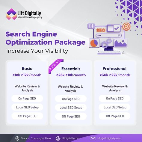 Looking to improve your website’s visibility on Google? 🚀 At Lift Digitally, we offer customized Search Engine Optimization (SEO) packages to suit your business needs and budget. Whether you’re a small business or an established company, our SEO plans will help you rank higher and attract more customers. 🛠️ Choose the Perfect Plan for You: https://liftdigitally.com/search-engine-optimization-pricing/ Don’t miss out on these limited-time offers! 🌐 Connect with us today to give your website ... Seo Plan, Social Media Packages, Seo Packages, On Page Seo, Business Needs, Search Engine Optimization Seo, Blog Marketing, Seo Services, Marketing Plan