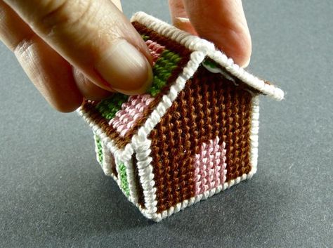 little_pc_house_18 | by CraftyPod Plastic Canvas Gingerbread House Pattern Free, Gingerbread House Plastic Canvas Patterns, Plastic Canvas Gingerbread House Tissue Cover, Plastic Canvas Birdhouse Ornaments, Gingerbread House Ornament, Super Saturday Crafts, Polly Pocket Dolls, Cottage Kleenex Box Needlepoint Plastic Canvas, Canvas Ornaments