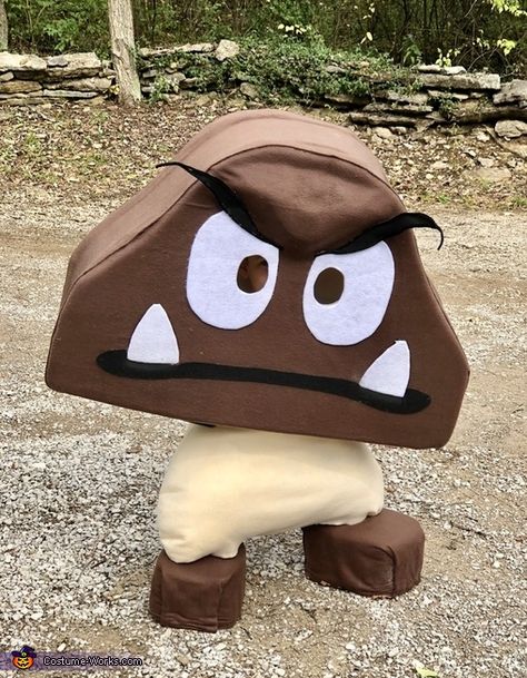 Mario Gumba Costume, Diy Goomba Costume, Diy Goomba, Diy Mario Character Costumes, Goomba Costume, Mario Character Costumes, Mario Brothers Costumes, Mario Costumes, Mario Halloween